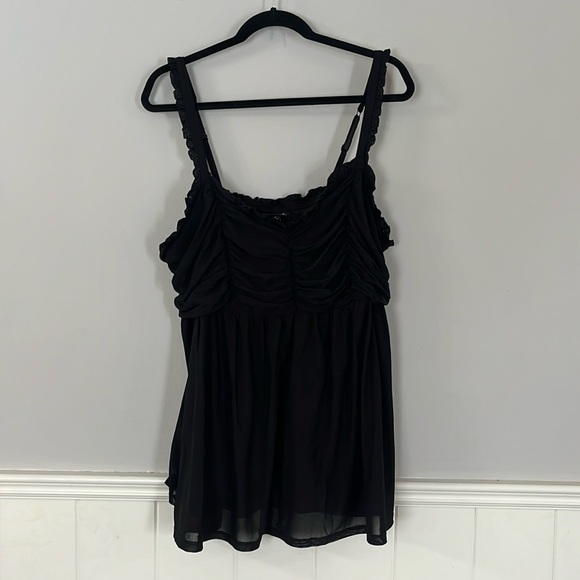 Torrid Babydoll Stretch Mesh Shirred Bodice Tank 2x - Picture 2 of 4